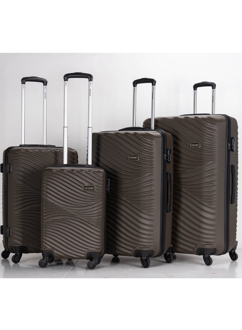 Set of 4 ABS Trolley Luggage With Number Lock 20,24,28,32 Inches