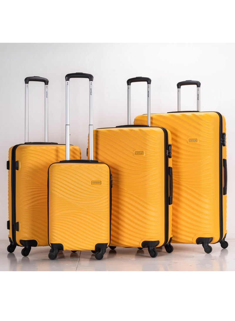 Set of 4 ABS Trolley Luggage With Number Lock 20,24,28,32 Inches