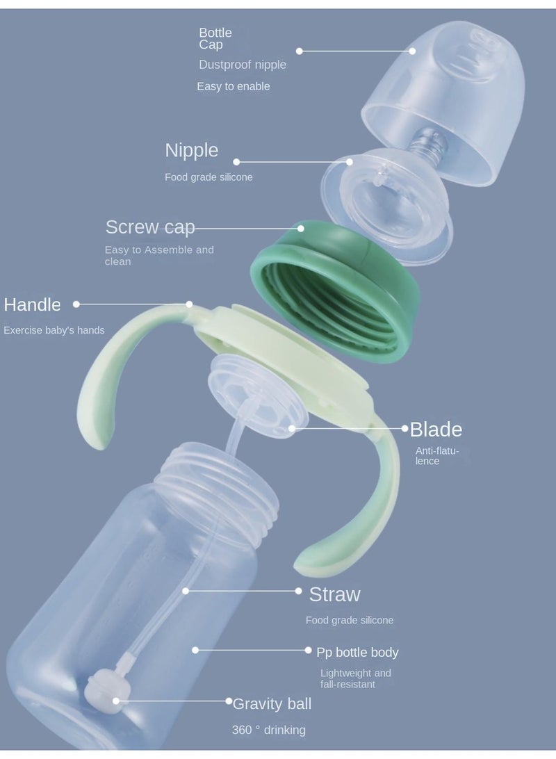 180ml Newborn Baby Wide Handle Feeding Drop Resistant Bottle