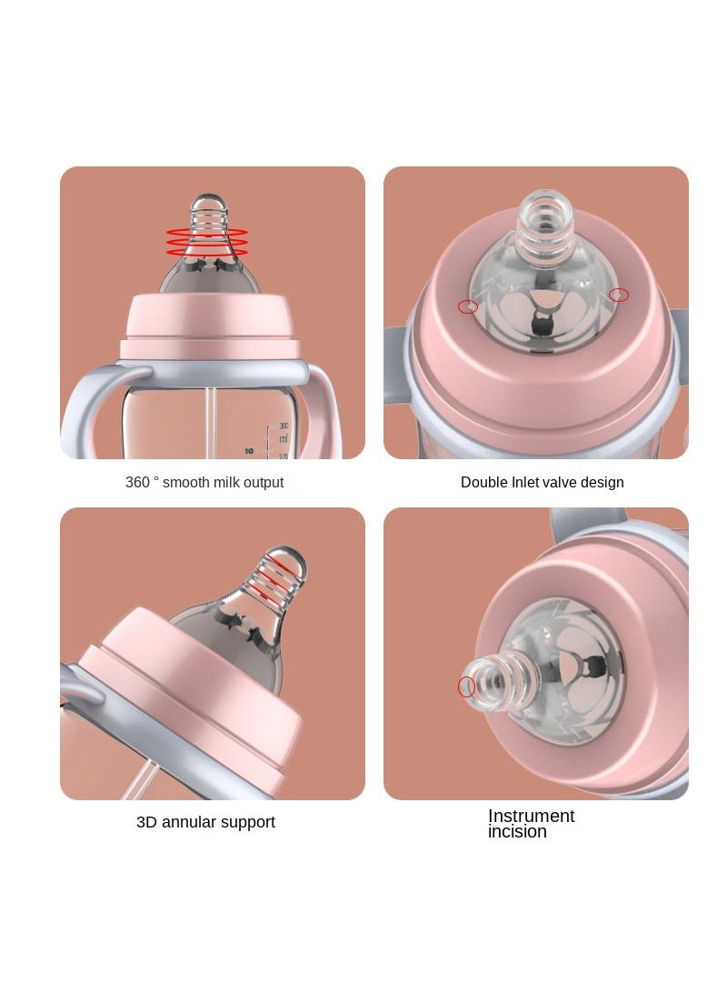 300ml Newborn Baby Wide Handle Feeding Drop Resistant Bottle