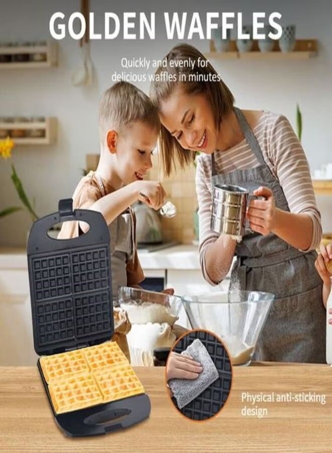 Sokany Waffle Maker Multifunctional Electric Mini Waffle BBQ Grilling Machine, Cool Touch Handle, Electric Waffle Maker Compact and Easy to Clean, for Kitchen (SK-813)