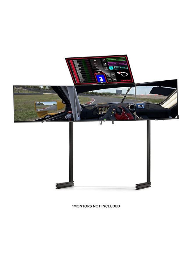 Next Level NLR-E037 Elite Freestanding Complete Quad Monitor Stand - Black Edition
