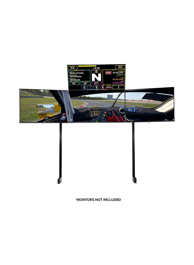 Next Level NLR-E037 Elite Freestanding Complete Quad Monitor Stand - Black Edition