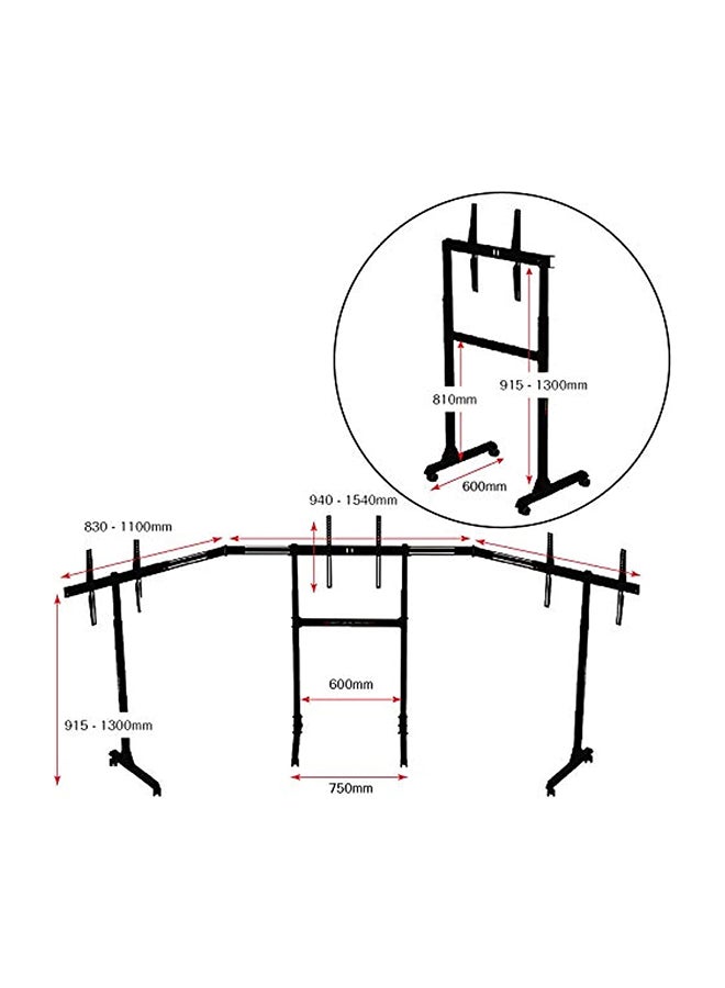 Next Level NLR-A010 Free Standing Triple Monitor Stand