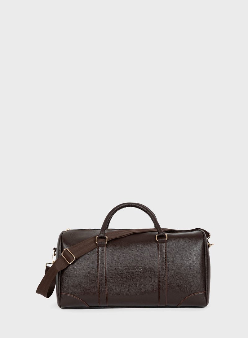Man Faux Leather Sports And Travel Bag