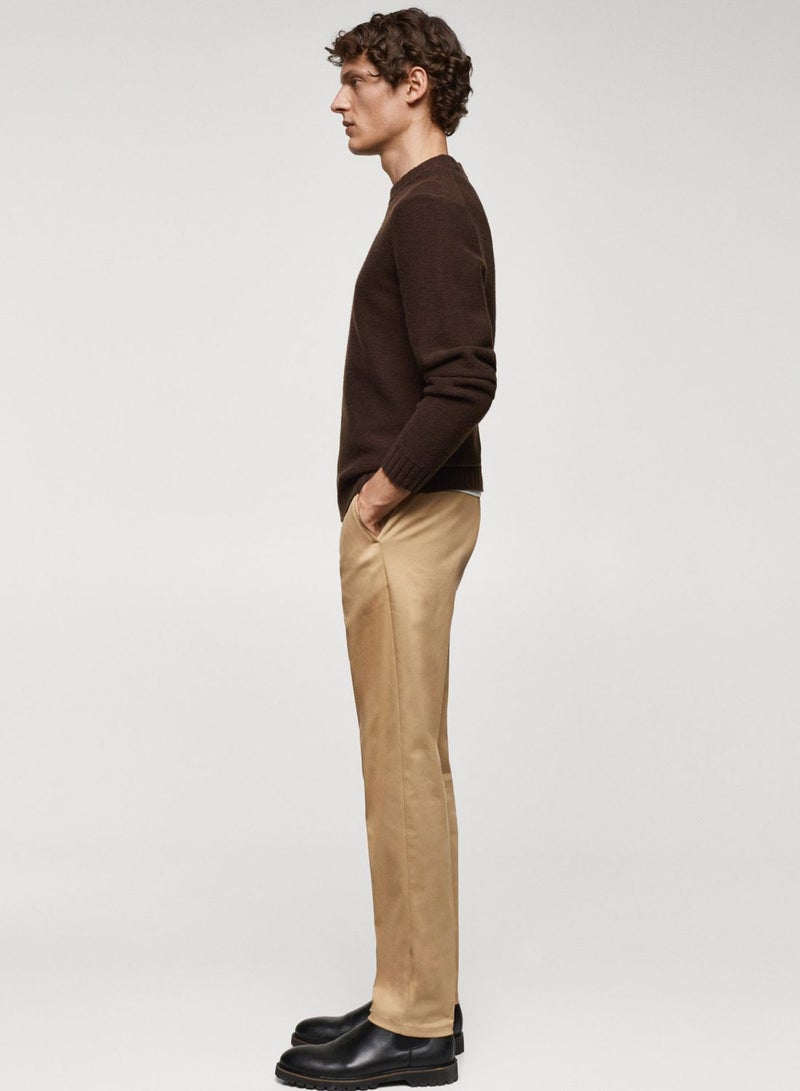 Slim Fit Pleated Trousers