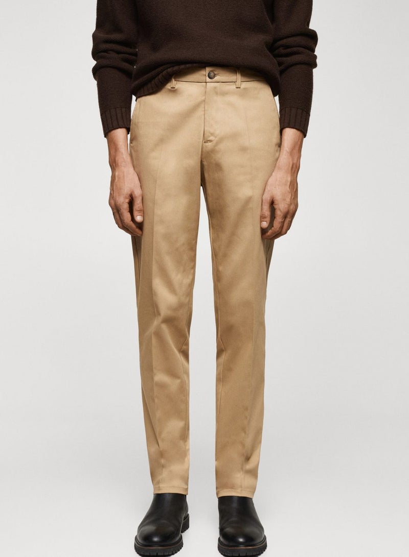 Slim Fit Pleated Trousers
