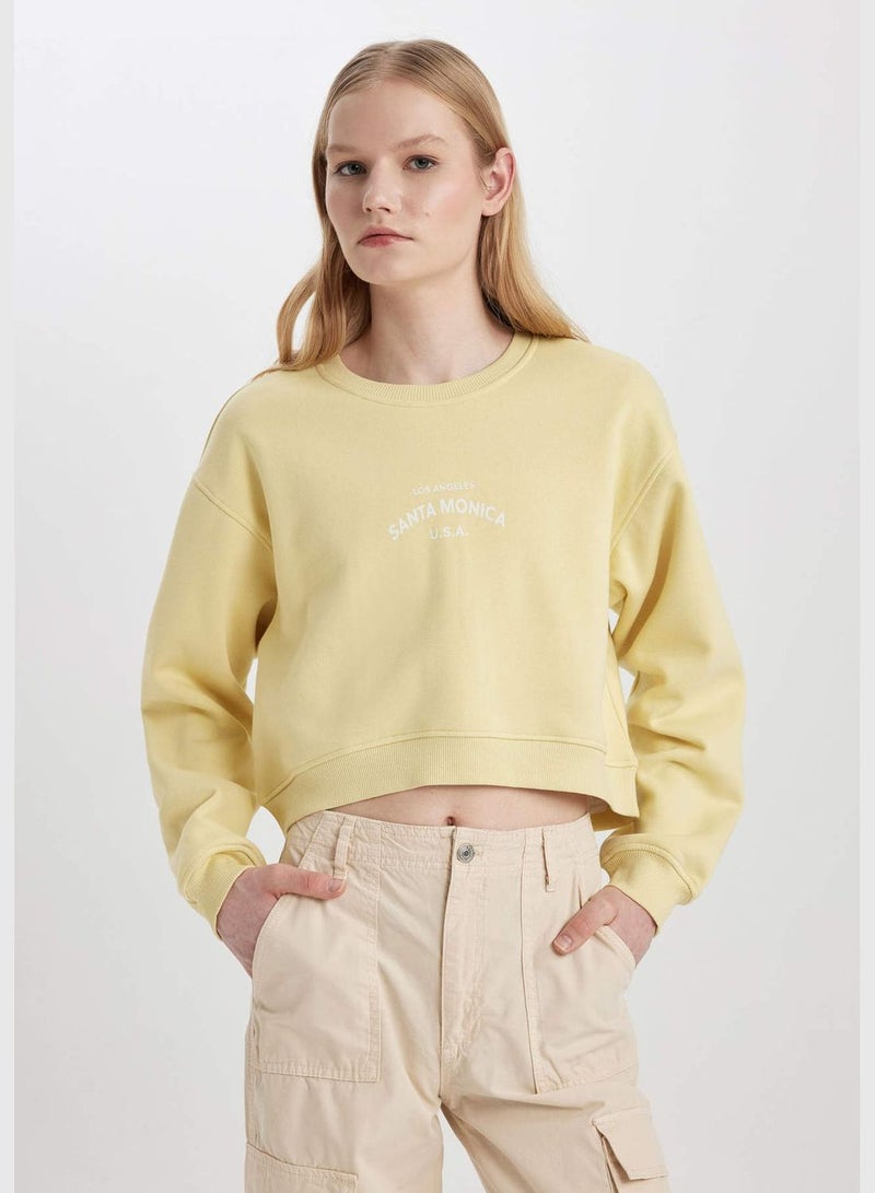 Boxy Fit Long Sleeve Sweatshirt