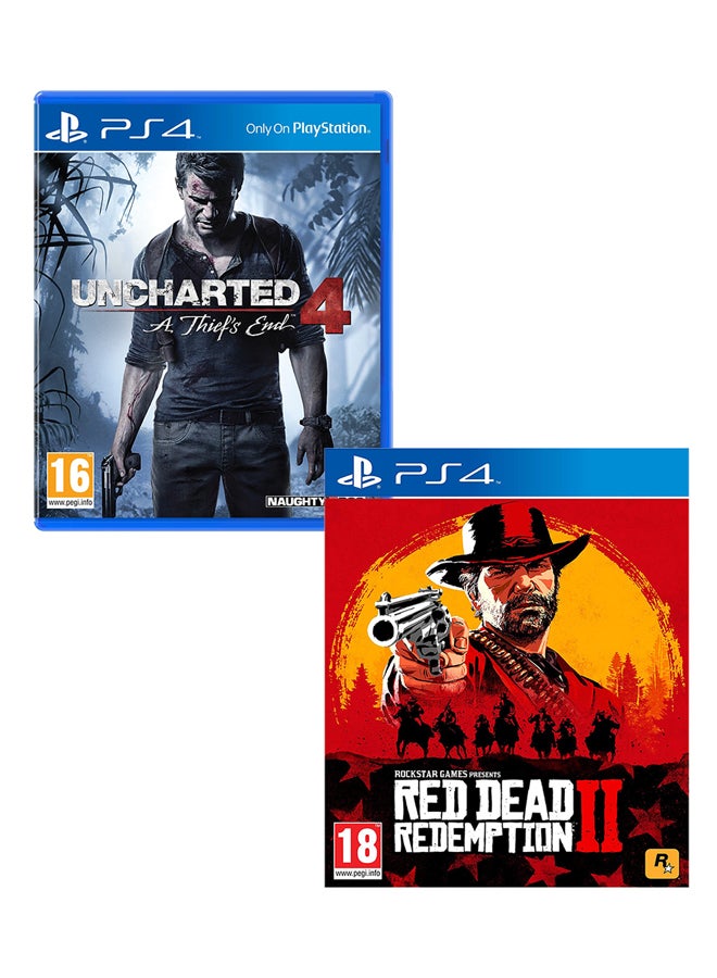 Uncharted 4 : A Theif's End + Red Dead Redemption 2  - PlayStation 4 - action_shooter - playstation_4_ps4