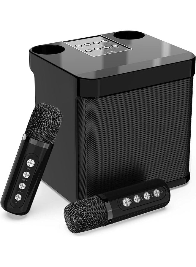 MYK YS-203 Professional Portable 100W Dual Microphone Bluetooth Smart Speaker External Karaoke Equipment Black