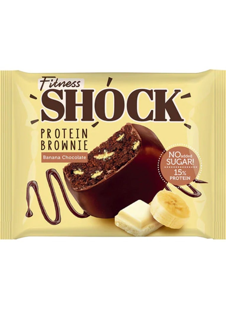 Fitness Shock Protein White Brownie Banana Chocolate Flavor 50g Pack of 10