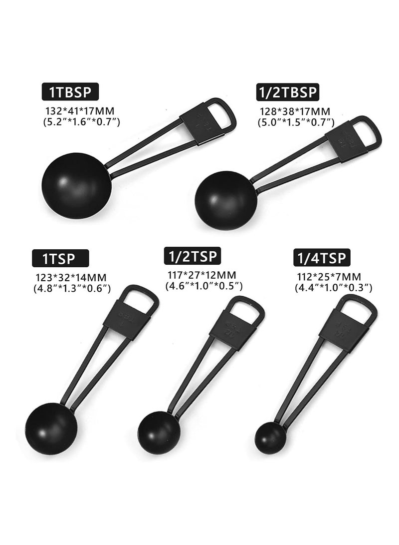 Stainless Steel Coffee Measuring Spoons, Kitchen Measuring Spoons Set for Dry and Liquid Ingredients, Nesting Teaspoons for Easy Storage, Easy to Use, Clean, and Store (5Pcs)