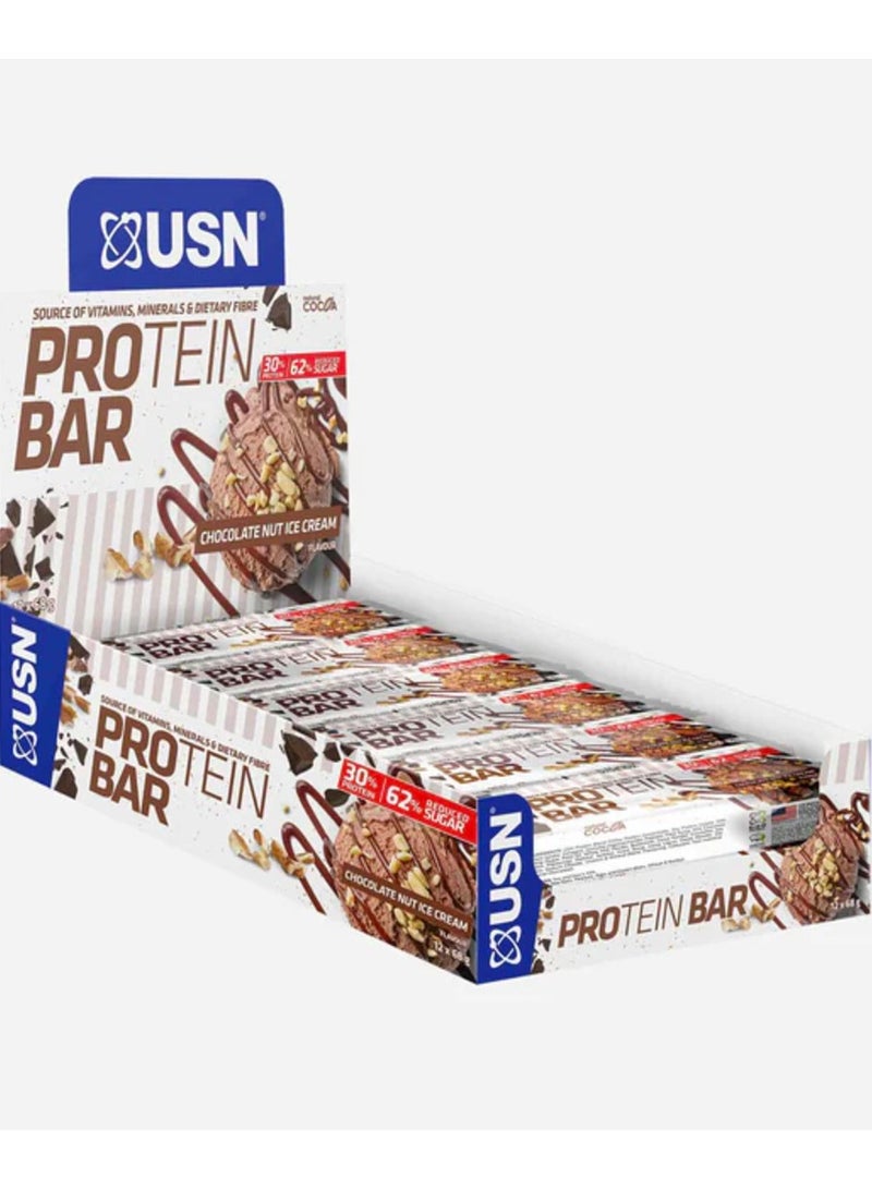 USN Protein Bar Chocolate Nut Ice Cream Flavor Pack of 12