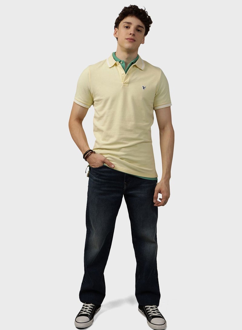 Slim Fit Embroidered Logo Polo T-shirt