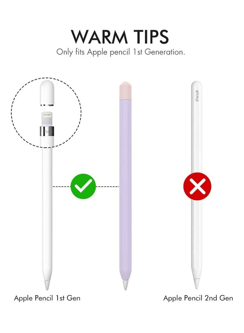 Case Skin Silicone Sleeve Cover Added Cable Adapter Tether Kit Compatible for Apple Pencil 1st Generation