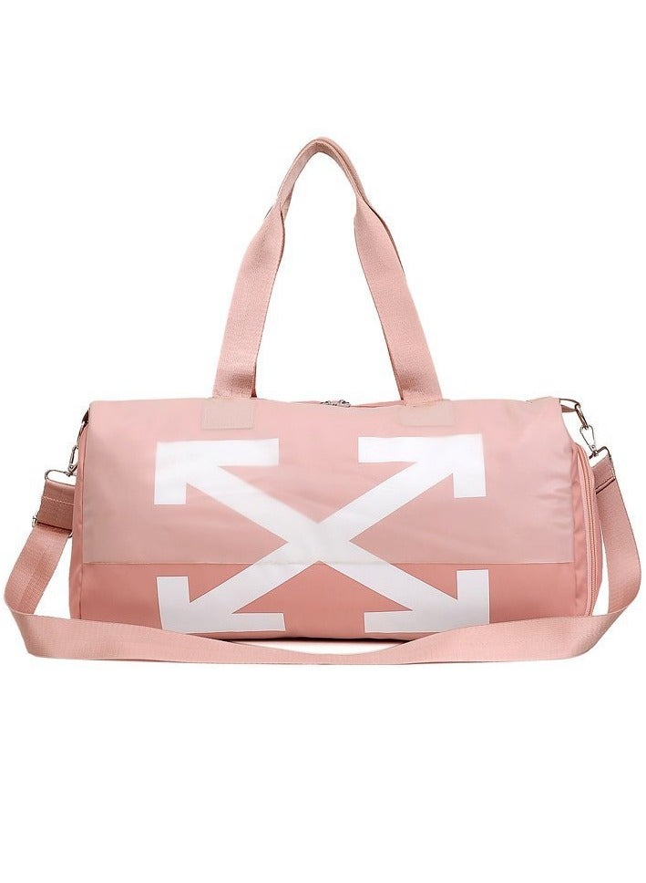 Large Capacity Fashionable Luggage Bag Travel Bag Sports And Fitness Bag Pink/White