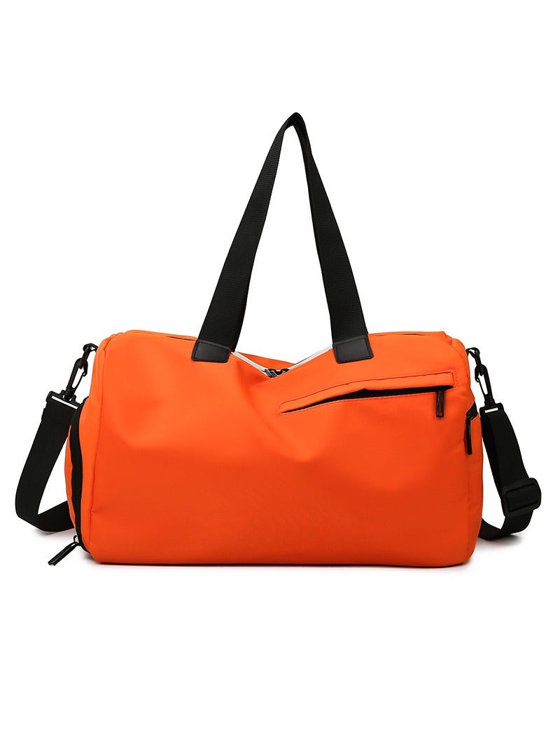 Basics Large Capacity Nylon Luggage Bag Travel Bag Duffel Bag Orange/Black