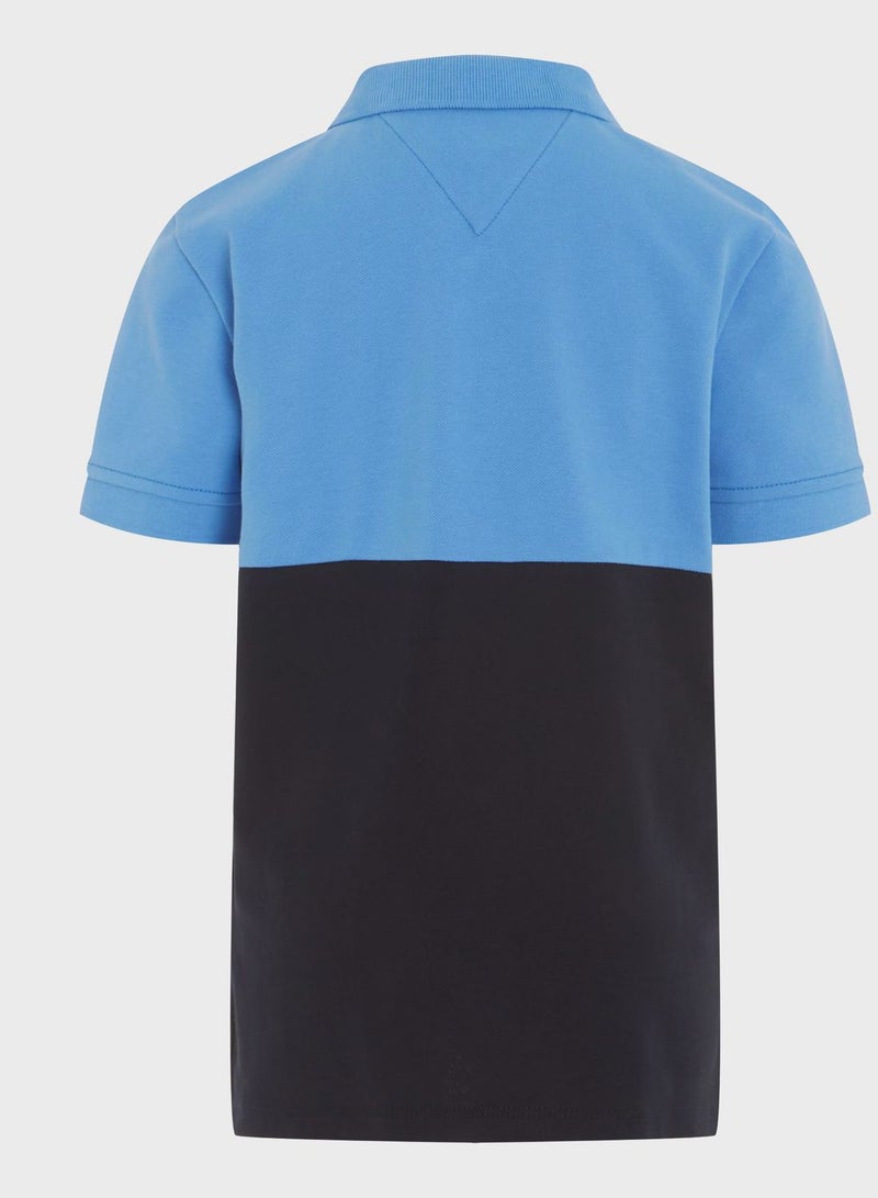 Kids Color Block Polo