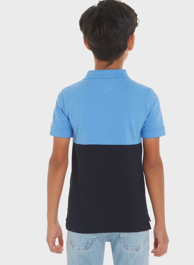 Kids Color Block Polo