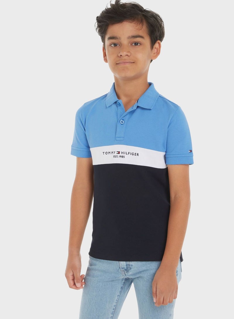 Kids Color Block Polo