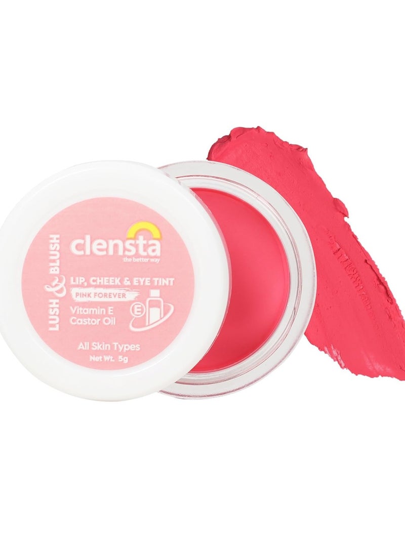 Clensta Lip Cheek Tint Pink Forever with Goodness of Vitamin E Castor Oil 5G