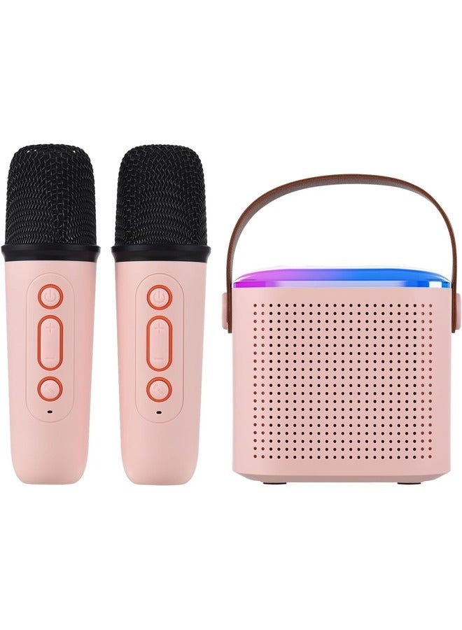 MYK Microphone Mini Karaoke Machine Portable Microphone & Sound Box Set Home KTV BT Speaker with 2 Microphones