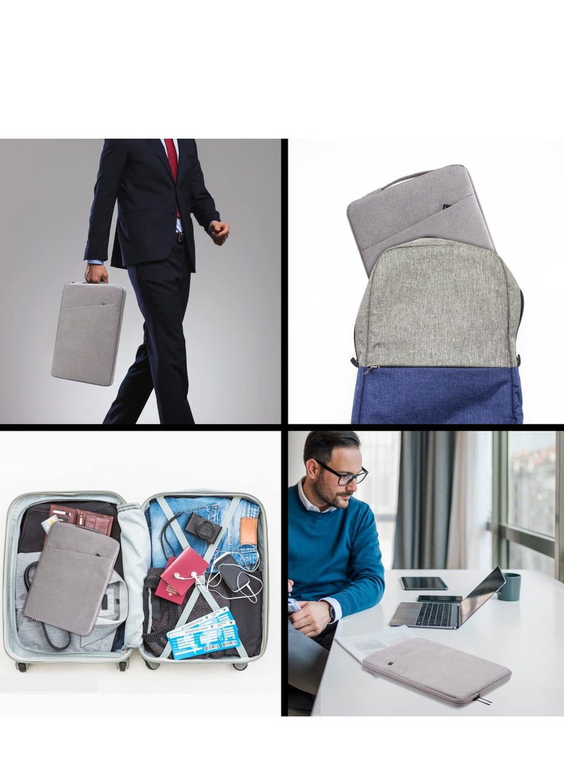 13 inch Laptop Sleeve Bag Compatible with MacBook Air Mac Pro M1 Surface Lenovo Dell HP Computer Accessories Polyester Case Pocket Gray