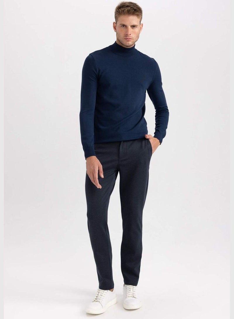 Man Mock Neck Long Sleeve Tricot Pullover