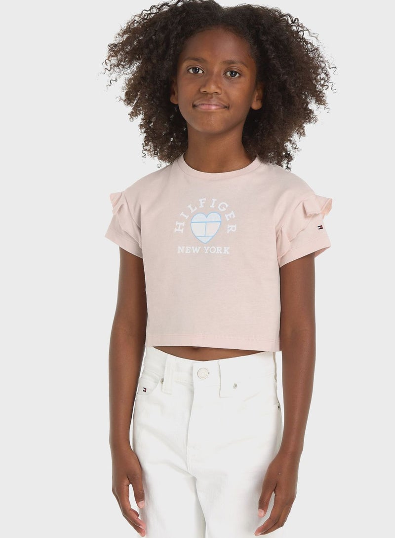 Kids Heart Printed T-Shirt