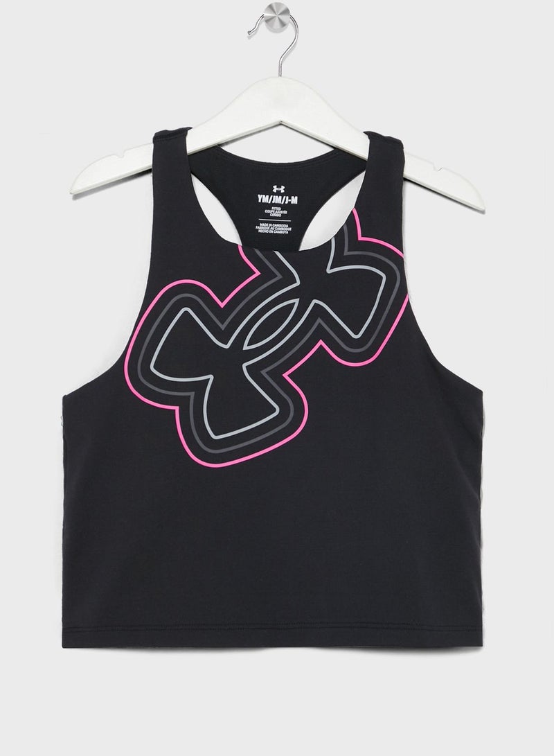 Girls' Motion Branded Crop Tank Top