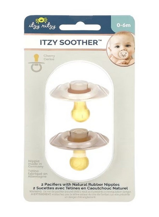 Soother Pacifiers with Natural Rubber Nipples 0 6 Months Coconut and Toast 2 Pacifiers