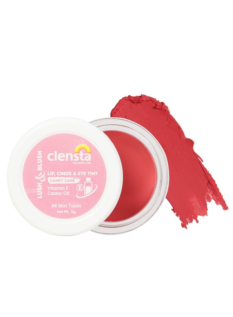 Clensta Lip Cheek Tint Candy Cane with Goodness of Vitamin E Castor Oil 5G