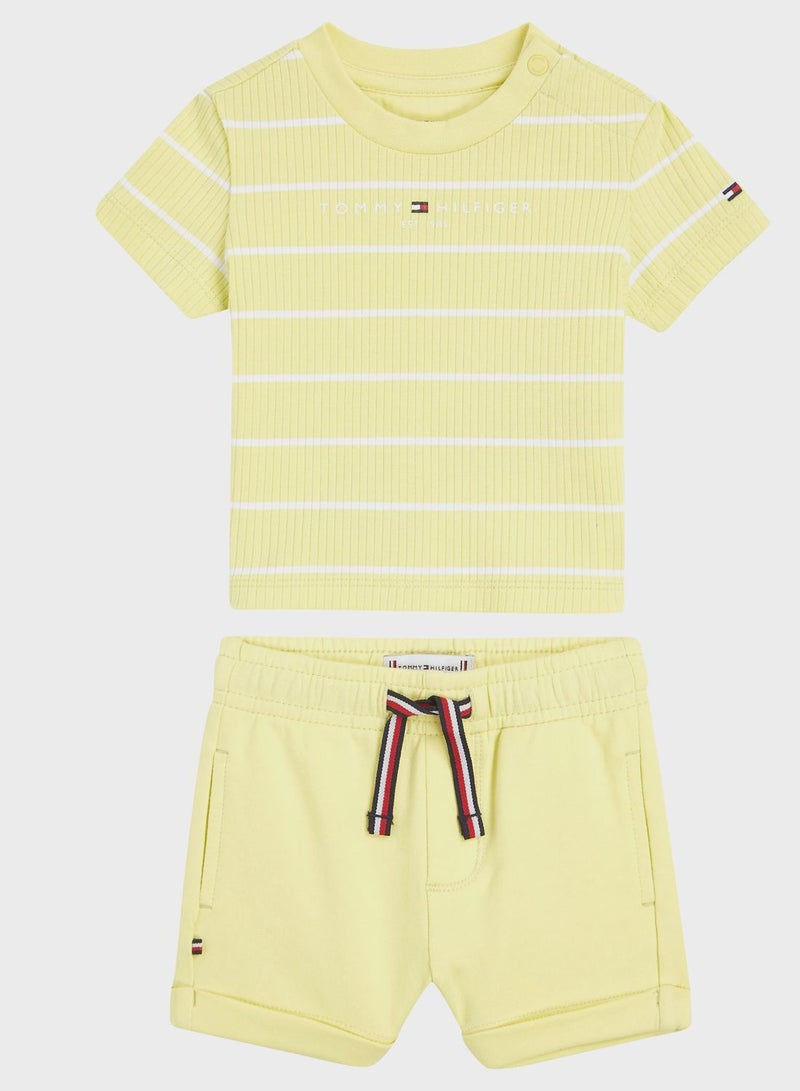 Infant Striped T-Shirt & Shorts Set