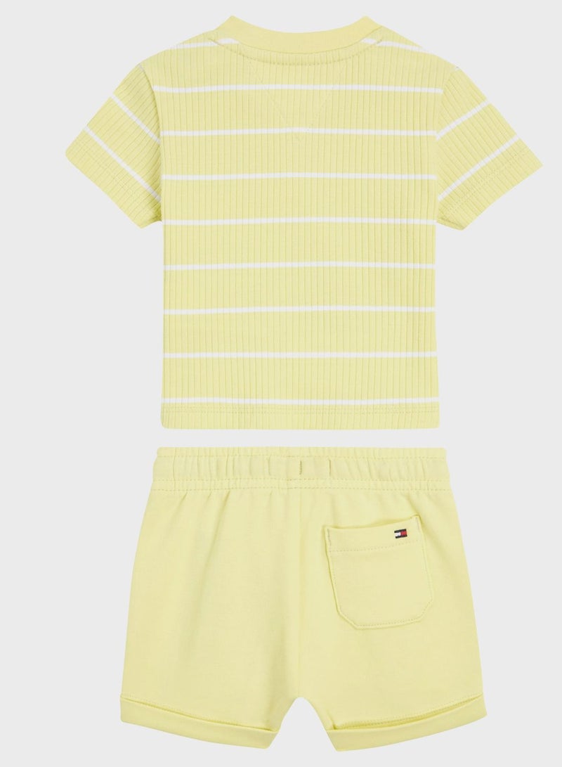 Infant Striped T-Shirt & Shorts Set