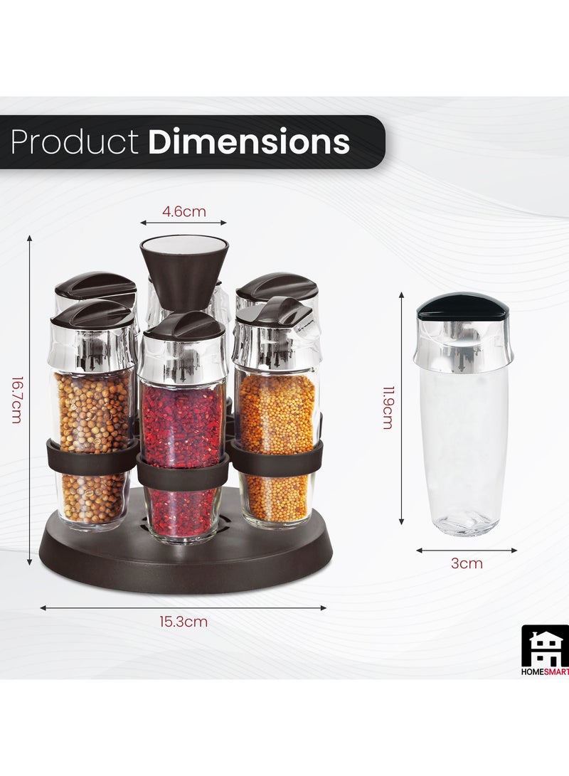 Spice Rack Kitchen Set Holder Jar Storage Glass Bottles for Pantry storage Salt and More Cabinets for Storage by Home Smart