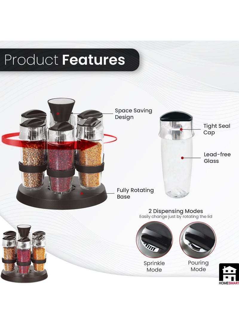 Spice Rack Kitchen Set Holder Jar Storage Glass Bottles for Pantry storage Salt and More Cabinets for Storage by Home Smart