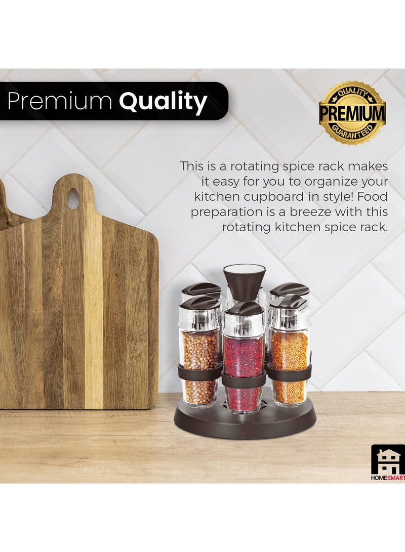 Spice Rack Kitchen Set Holder Jar Storage Glass Bottles for Pantry storage Salt and More Cabinets for Storage by Home Smart