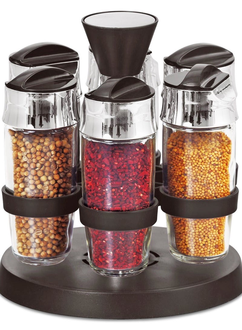 Spice Rack Kitchen Set Holder Jar Storage Glass Bottles for Pantry storage Salt and More Cabinets for Storage by Home Smart