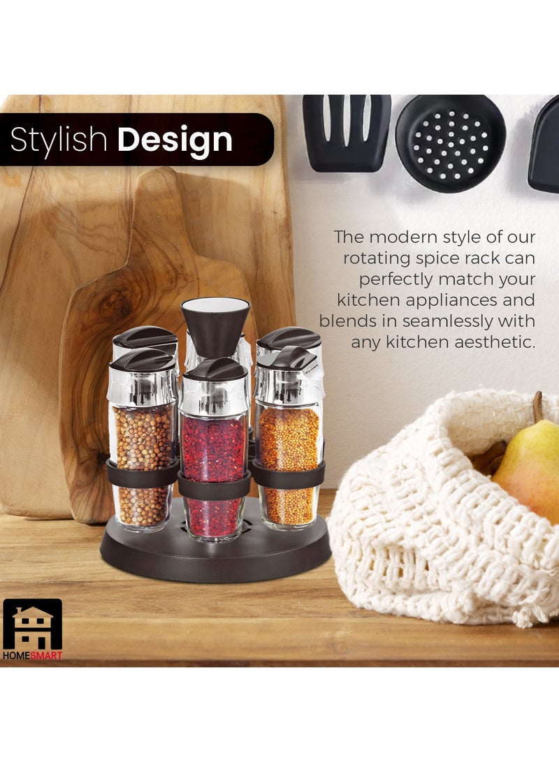 Spice Rack Kitchen Set Holder Jar Storage Glass Bottles for Pantry storage Salt and More Cabinets for Storage by Home Smart