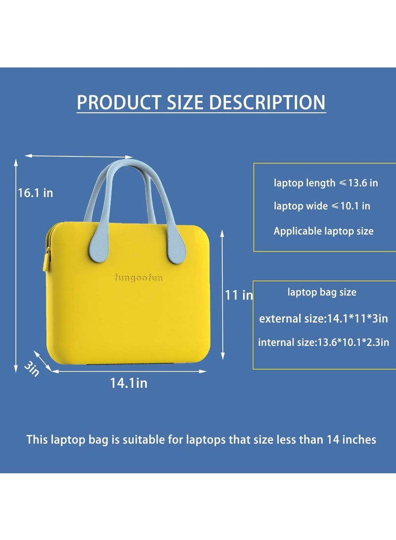 Laptop Bag, 35.5CM Case, Computer Bag EVA Waterproof Handlbag Briefcase for MacBook/Dell/MateBook/Lenovo/ASUS Notebook(Yellow)