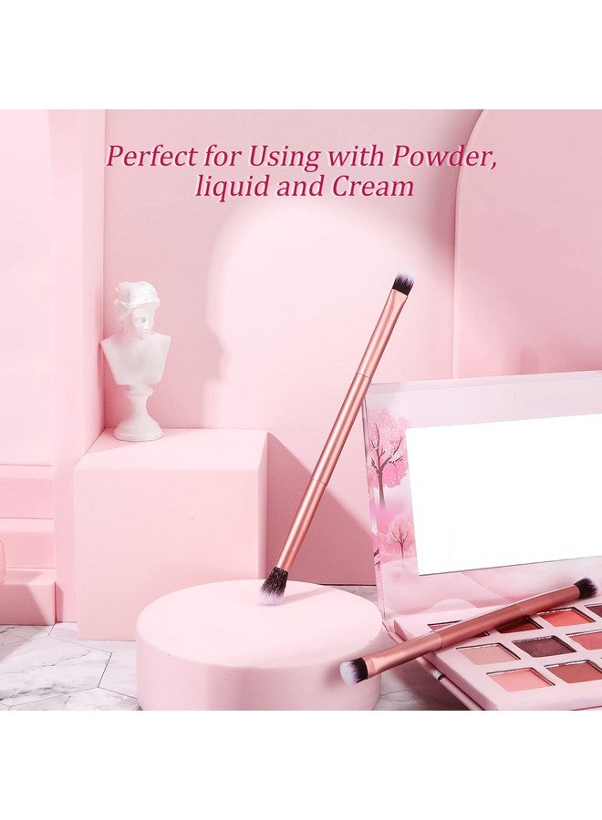 24 Pcs Eyeshadow Smudge Brush 2 In 1 Eyeshadow Brush 2 Double Ended Concealer Brush Under Eye Small Soft Firm Pointed Foundation Makeup Applicator For Blending Eye Shadow Liner