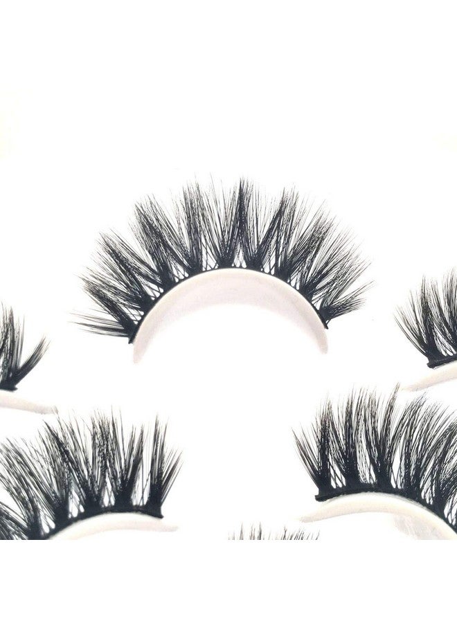Sunniess False Eyelashes 8D Faux Mink Lashes 100% Handmade Reusable Natural Look Fake Eye Lashes Cateye Fluffy Wispy Lashes Dramatic Long Thick Volume Soft Lashes Packs (5D03)