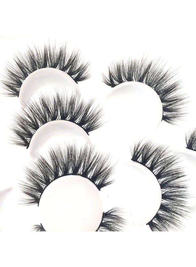 Sunniess False Eyelashes 8D Faux Mink Lashes 100% Handmade Reusable Natural Look Fake Eye Lashes Cateye Fluffy Wispy Lashes Dramatic Long Thick Volume Soft Lashes Packs (5D03)