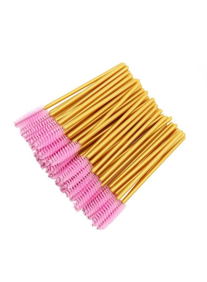 300 Pack Mascara Wand Eyelash Brush Disposable Eye Lash Applicator Makeup Tool Kitgold Pink