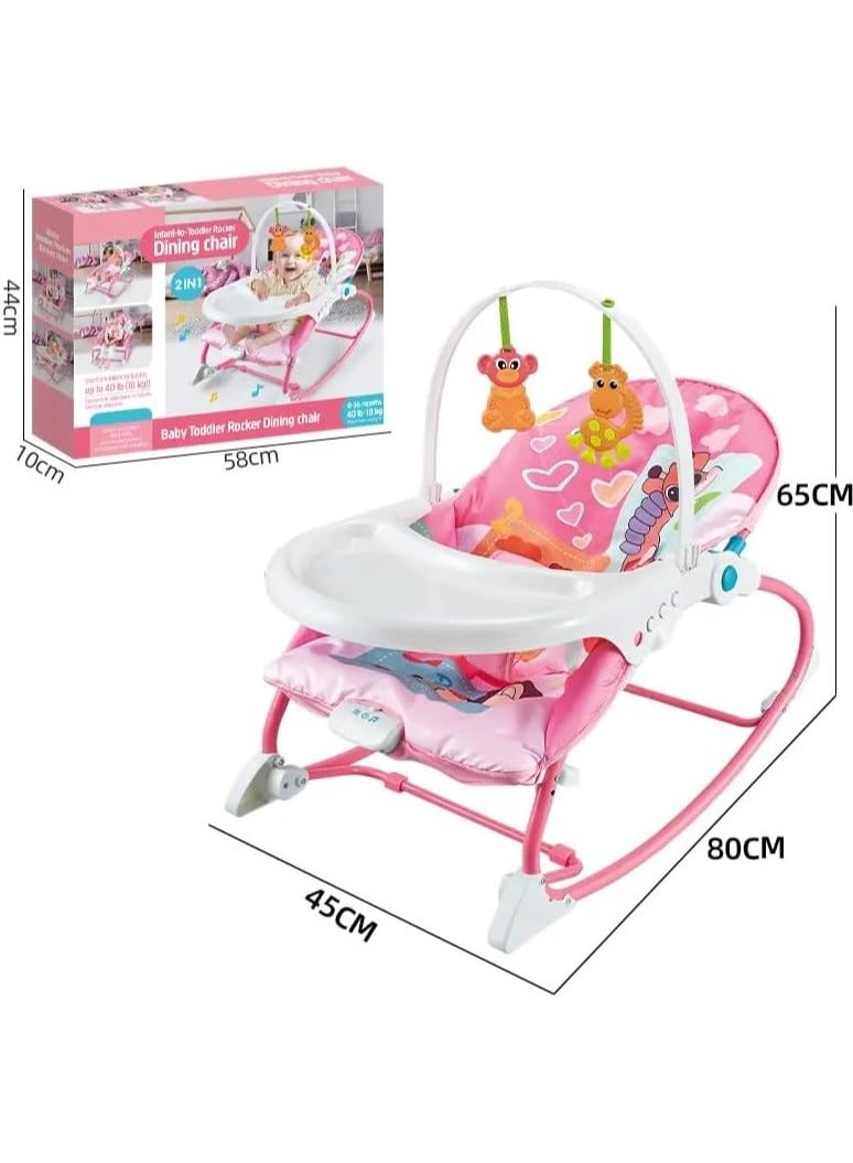 Movable Electric Baby Swing Crib Cradle, Kids Electric Rocking Chair Multifunction Baby high chair Dinning Chair Baby Bassinet