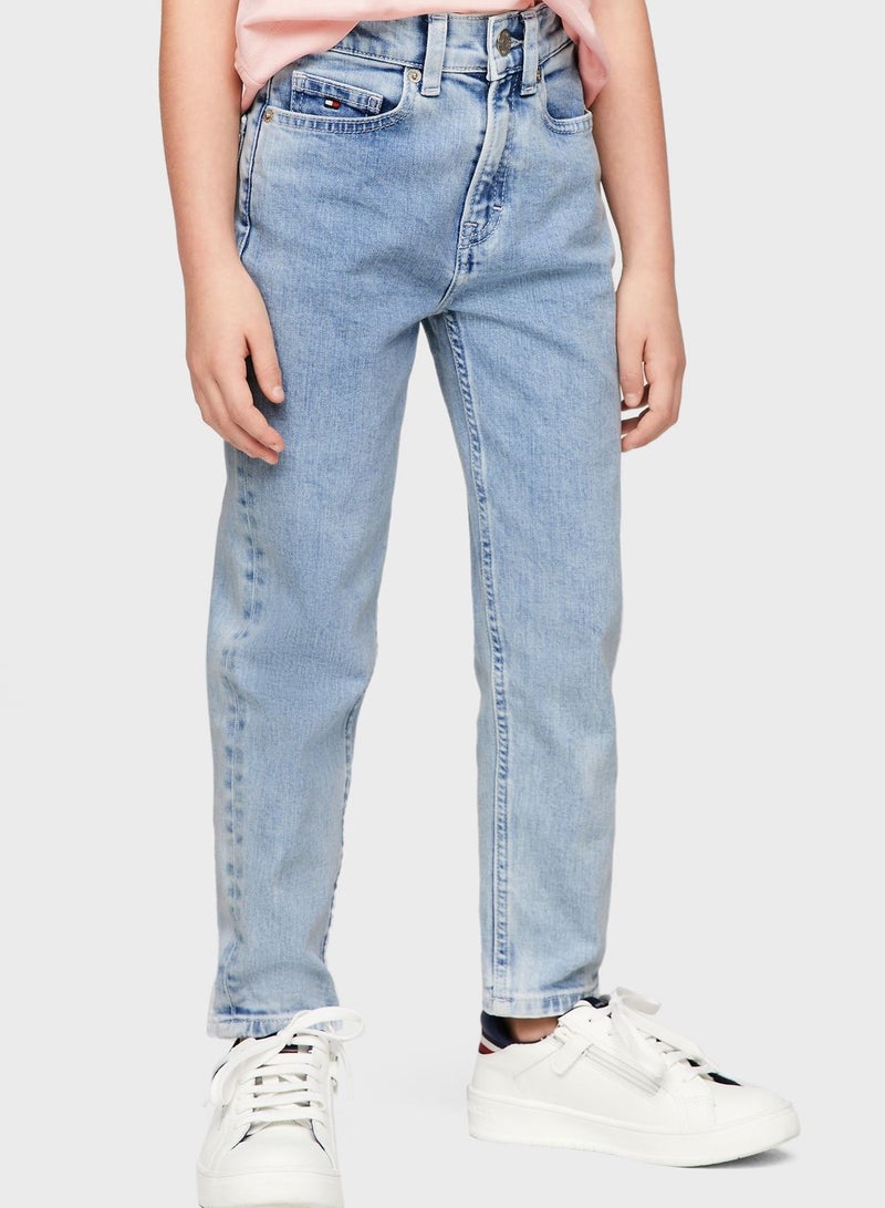 Youth Light Wash Tapered Jeans