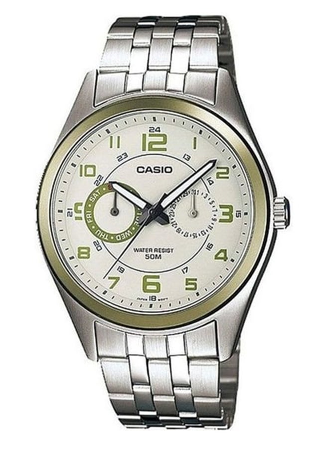 Men's Analog Round Shape Stainless Steel Wrist Watch MTP-1353D-8B2VDF - 49 Mm