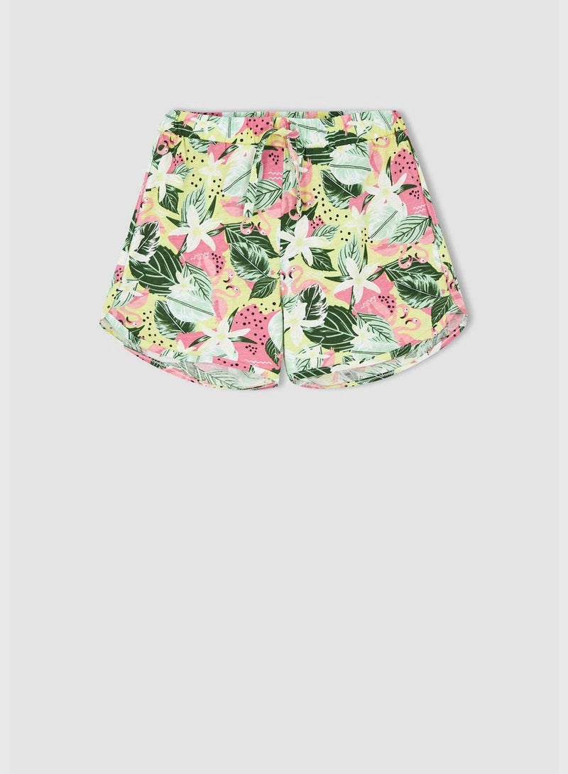 Regular Fit Floral Print Mini Shorts