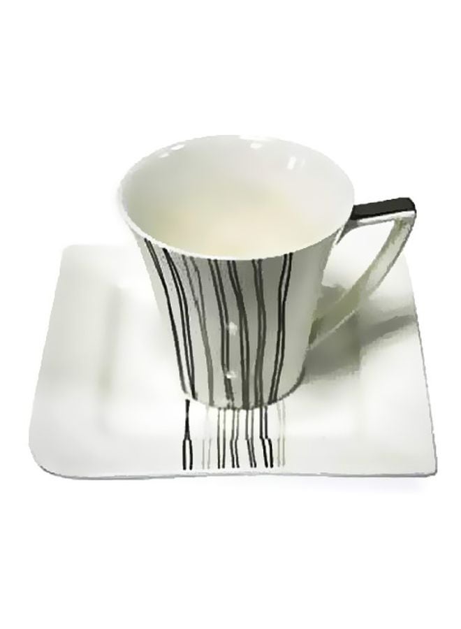 6-Piece Cup And Saucer Set White/Grey standard