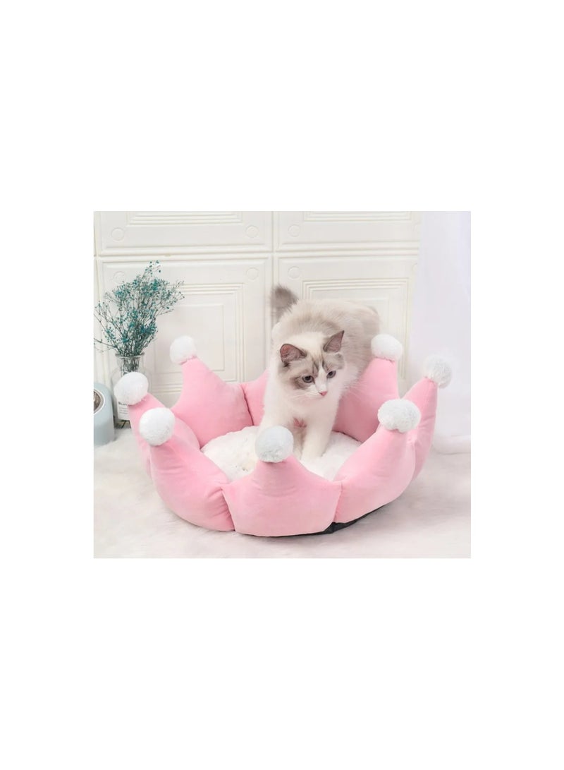 washable crown shaped princess deep sleep comfortable heated pet dog bed